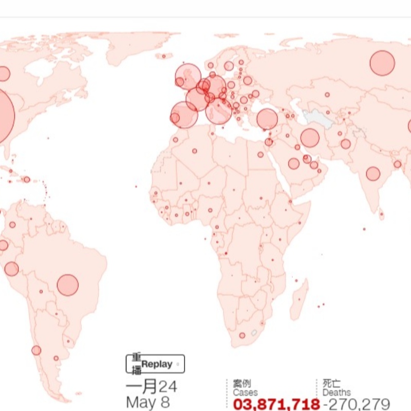 Suivi de la propagation mondiale des coronavirus