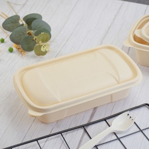 Boîte d\'emballage alimentaire d\'amidon de maïs biodégradable Boîte à lunch dégradable Contenants alimentaires à emporter en vrac